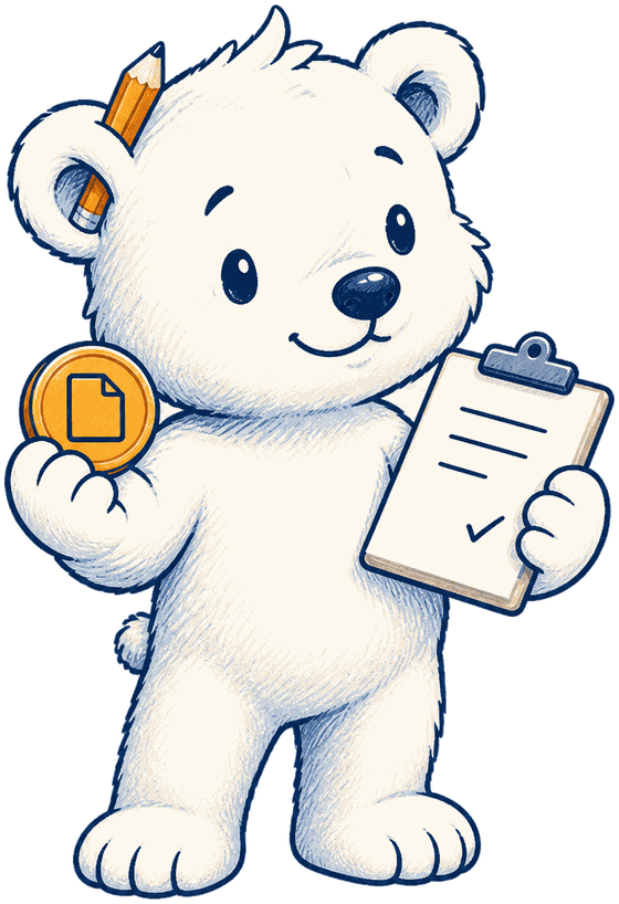 Paulio holding a receipt and a checked-off booklet
